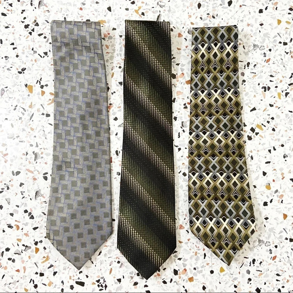 Stafford Other - 100% SILK NECK TIES LOT OF 3 W/HANGER MIX BRAND STAFFORD JAY JACOBS KENNETH COLE